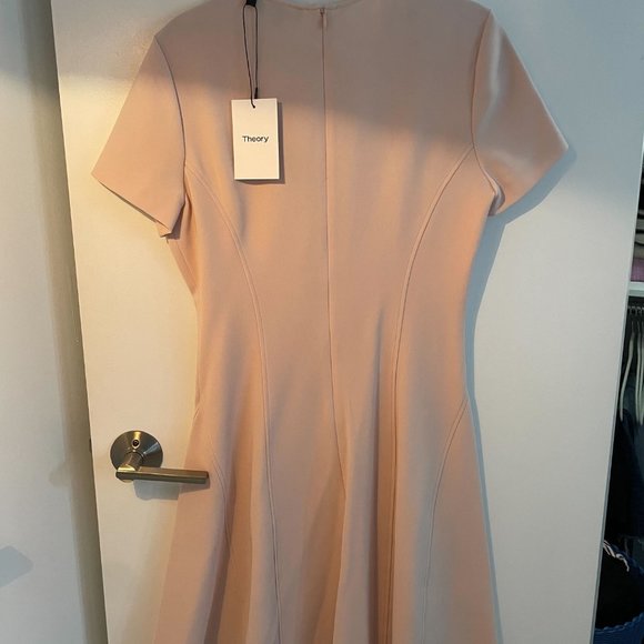 NWT Theory Pink Shift Crepe Dress Size 4 (Originally $365) - Picture 4 of 5